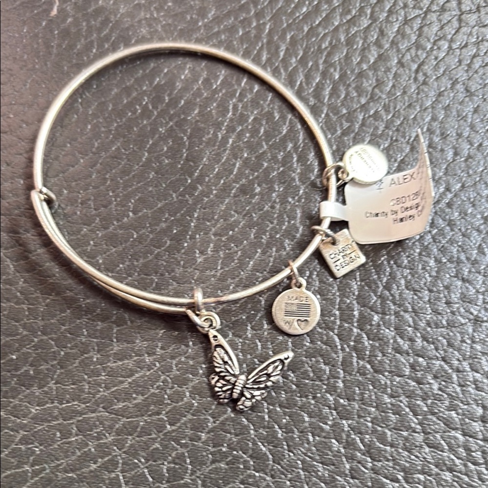 Alex and Ani Silver butterfly Charm Bracelet